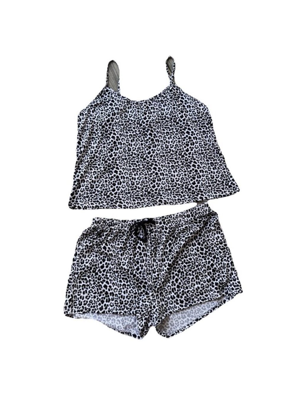 NWOT Rene Rofe Sleepwear Size XL 2 Piece Set Leopard Print Tank Shorts Pajamas